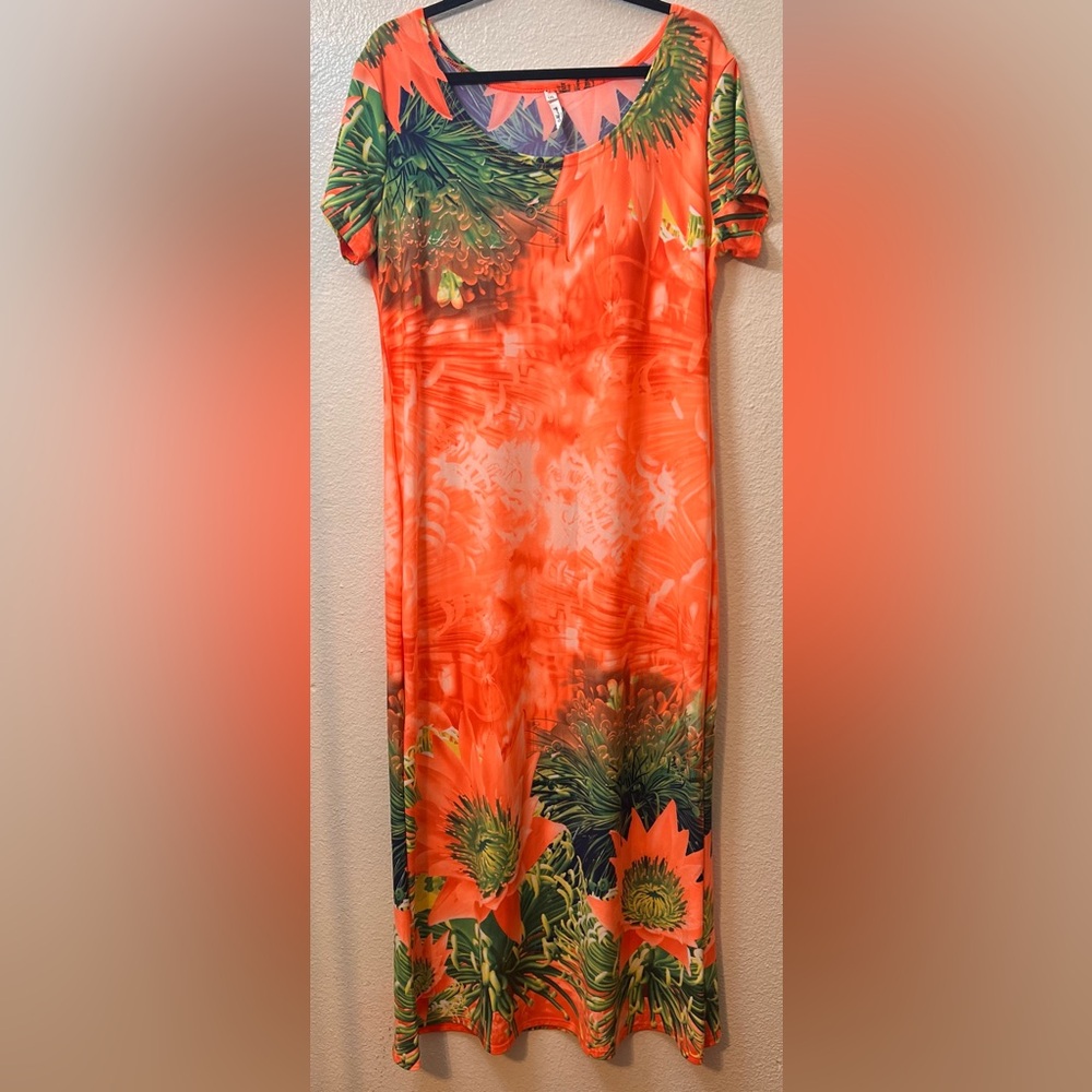 NWOT White Mark Conture Collection Tangerine Maxi Dress size 1X